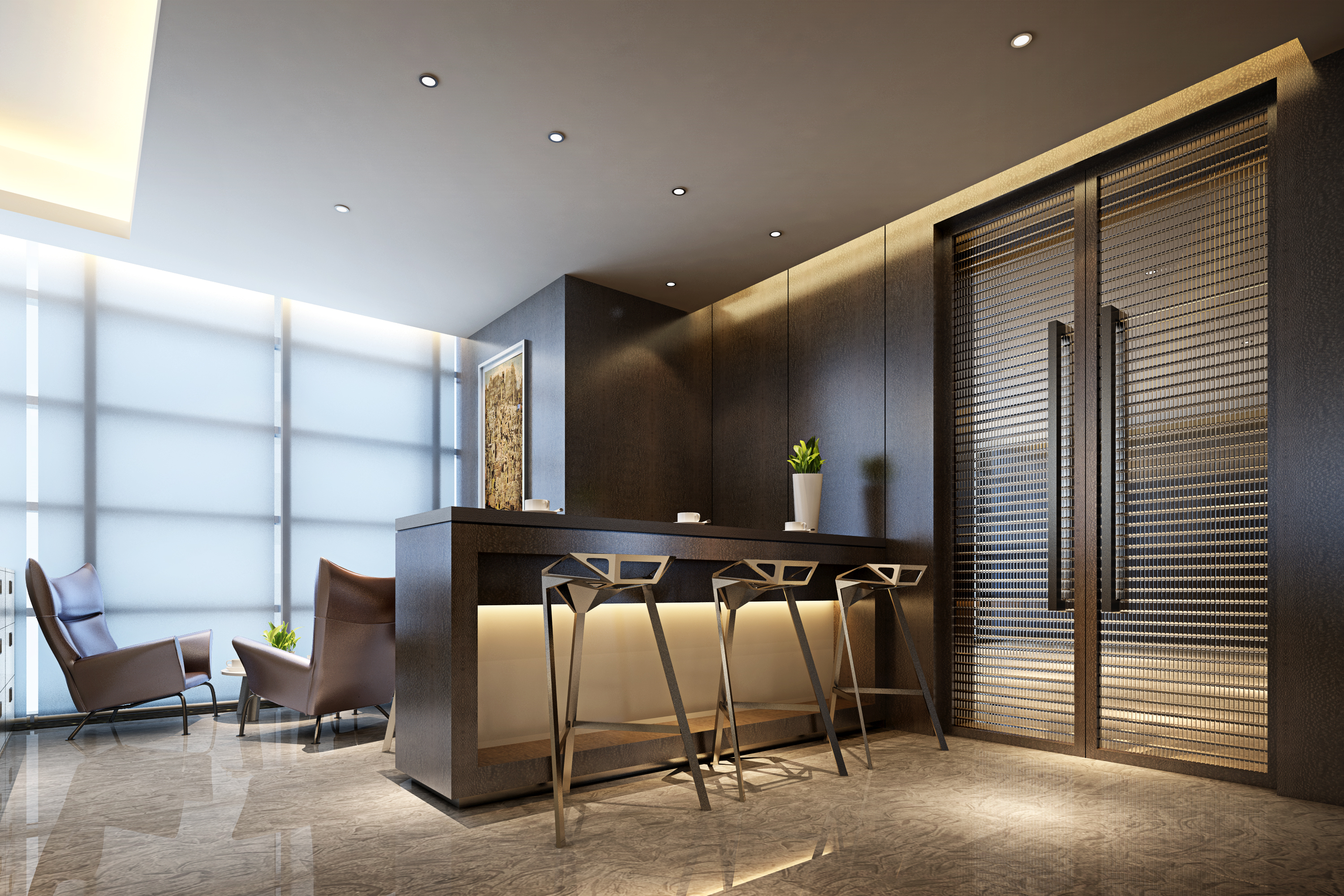 閔行辦公裝修新中式裝修設計風格-第4張圖片-上海古都建筑設計集團