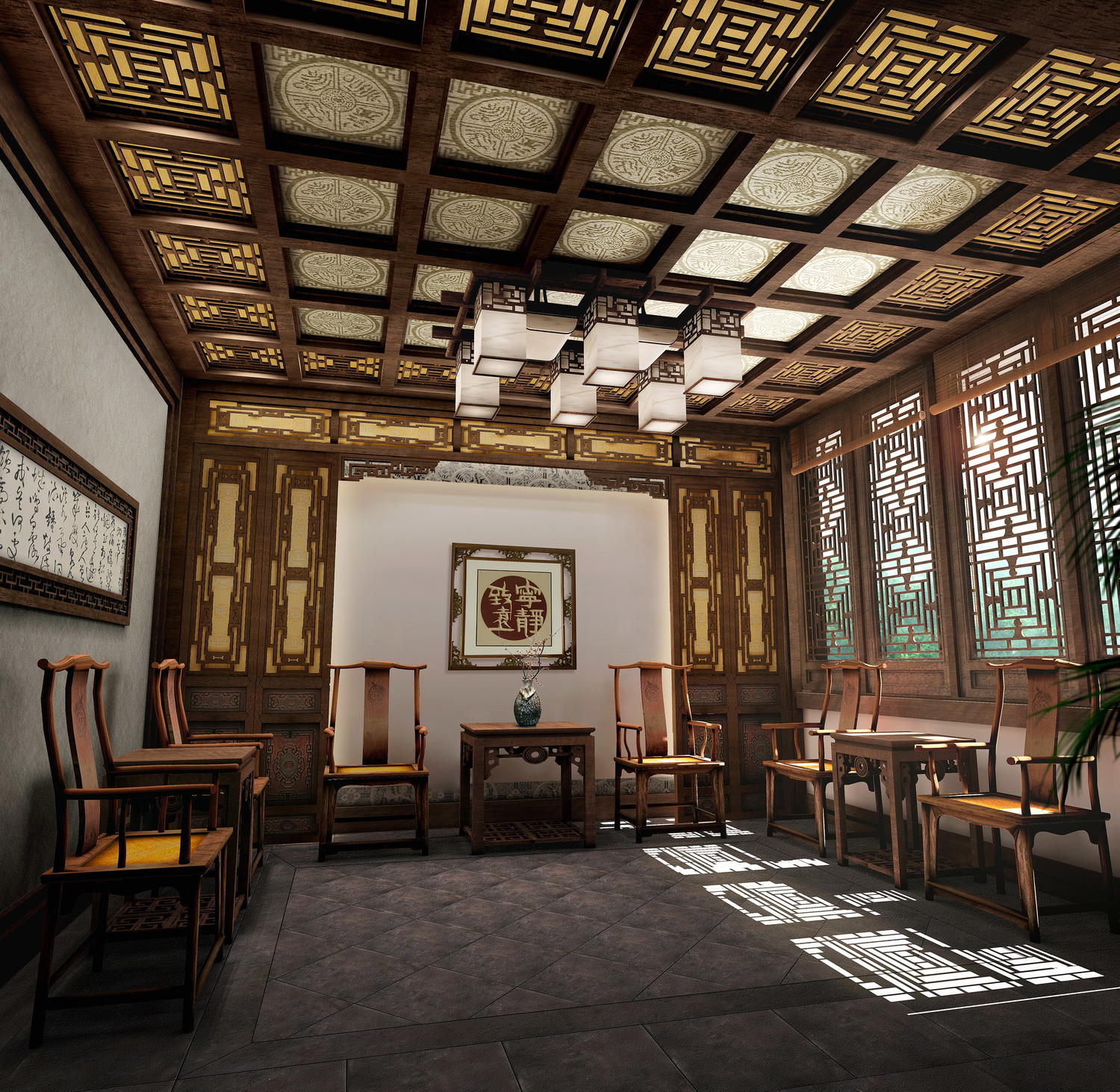 徐匯區(qū)180平辦公室裝修四合院風格設計-第4張圖片-上海古都建筑設計集團