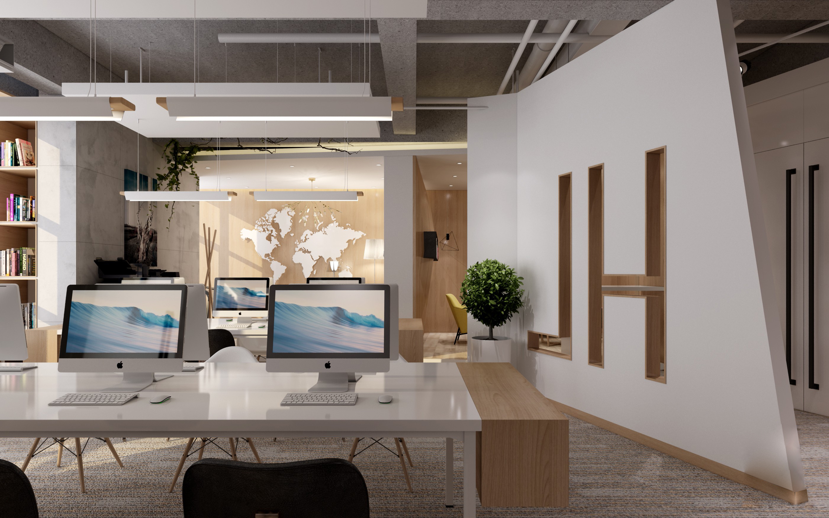 質(zhì)樸風(fēng)格辦公室裝修效果圖-第3張圖片-上海古都建筑設(shè)計集團(tuán)